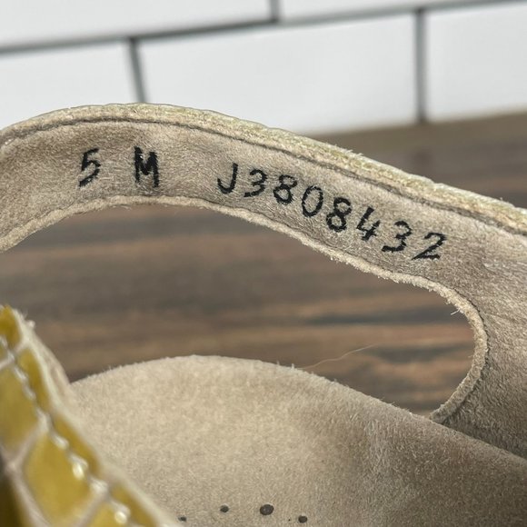 SAS Allegro Heel Strap Sandal Taupe Croc Print Patent Leather J3808432 Womens 5 - Picture 10 of 10